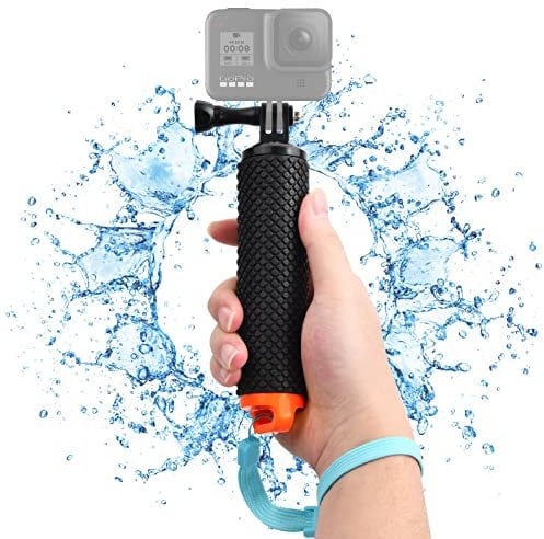 Poignée Flottante pour Caméra d'action, Poignée Main Flottante avec Dragonne, Perche à Selfie Flottante Portable pour Appareil Photo, Monopode Étanche pour Sport Caméra, Plonger Perche Flottante (C)