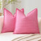 Artscope 2er Set Kissenbezüge Einfarbig Wurfkissenbezug Leinen Kissenbezug 50x50 cm Moderne Kissenhülle Dekokissen Sofakissen für Wohnzimmer Schlafzimmer Zuhause Dekor Rosa