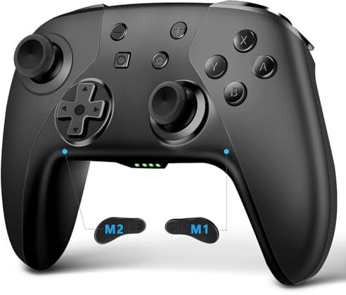 AceGamer Controller per Switch per Switch/Switch 2/OLED/Lite/PC, Wireless Pro Controller per Gamepad Joystick con funzione sveglia con un solo tasto/doppia vibrazione/Pulsante Programmabile (nero)