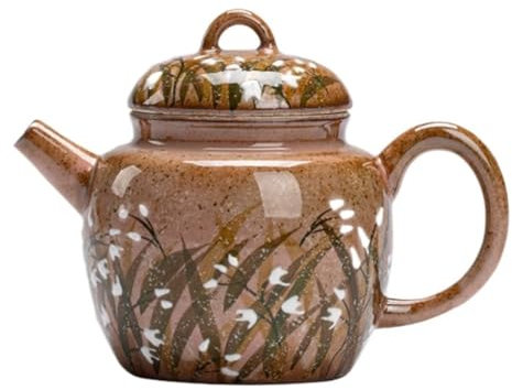 Tetera De Ceramica Tetera De Gres Puramente Hecha A Mano Con Mango Lateral, Tetera Individual Pintada A Mano For El Hogar Con Tetera Con Filtro Tetera De Cerámica China(B)