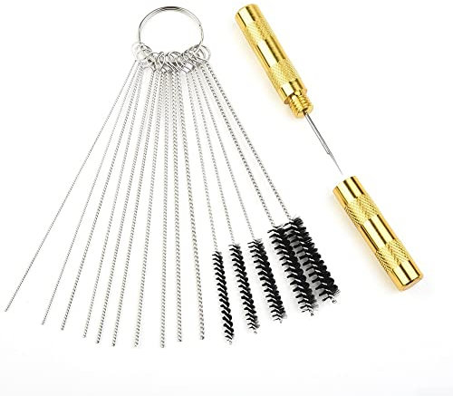 Daaxing Lot de 15 buses de nettoyage pour pare-brise de voiture - Outil de nettoyage universel pour nettoyer et repositionner les buses de lave-glace de véhicule (15 pièces + aiguille traversante)