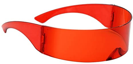 UxicRuya Unique Funny Futuristic Mirror Lens with Visor for Cosplay, Red