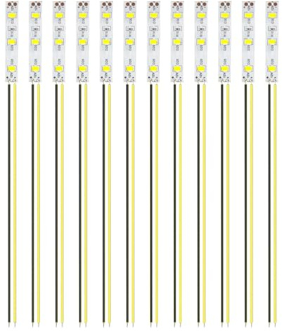 HUAZIZ 12 Stücke 50mm VorDrahtete Streifen, 2335 SMD LED, 12-18V LED Streifen, Modellbau Beleuchtung, Gelb