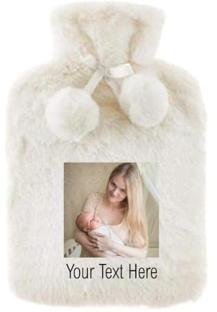 Personalised Photo Messge Hot Water Bottle (White)
