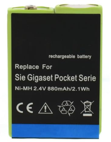 Akku für Siemens Gigaset 3010 Pocket Serie / 3010 Pocket Siemens Gigaset 2000 L / 2000 C Pocket, 2011 Pocket, 2060 Pocket, DeTeWe eurix Style, eurix 260, Style Telefon 880mAh Akku