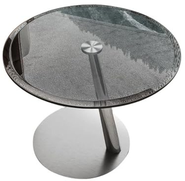 MOBYGKFY Stepered Glass Small Tea Table Household Family Living Room Corner Stainless Steel Sofa