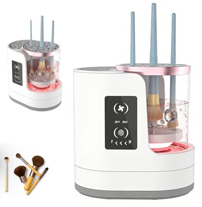 Machine de nettoyage électrique de pinceaux de maquillage,Nettoyeur De Pinceaux De Maquillage 3 En 1, Séchoir Et Organiseur Pour Pinceaux (Blanc)