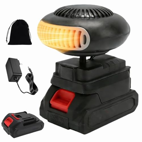 Battery Powered Heater, 2026 New Portable Car Heater Battery Powered, Portable Rechargeable Space Heater Cordless, for Camping Car Office, Quiet Long Heating (5-cell Battery*1)