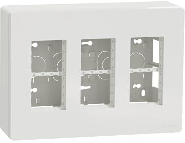 Schneider Electric NU123418 Unica - boîte de concentration saillie complète - 3 col de 4 mod - Blanc