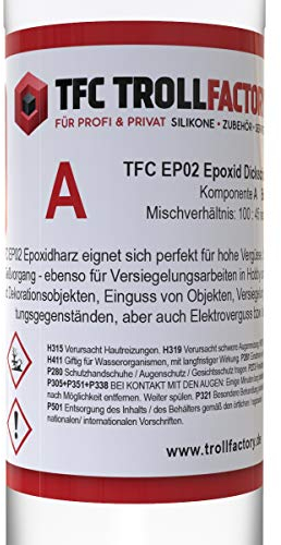 TFC Troll Factory EP02 Epoxidharz mit Härter I 15kg Set (10kg+5kg) I 100 mm in einem Guss I Set A und B I Dickschicht Vergussharz