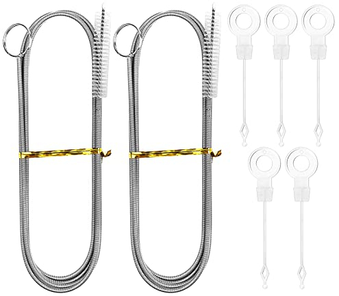 2 Stück 150cm Kühlschrank Reinigungsbürste Kühlschrank Bürste Schlauchbürste Rohrbürste Lange Flexible Nylon Reinigungsbürste Rohrreinigungsspirale für Entblocken von Abflusslöchern