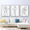 Abstrakte Frauen Tanzen Wandkunst Poster Strichzeichnung Kunstdruck Minimalistische Leinwand Malerei Schwarz Weiß Bild Room Decor 40x60cmx3 Rahmenlos