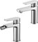Inbagno Set 2 rubinetti miscelatori lavabo e Bidet Completo di piletta, in Ottone Cromato, Serie Erika (Set lavabo e Bidet)
