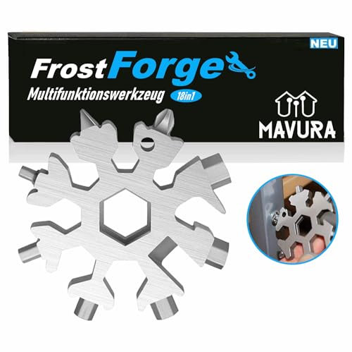 FrostForge 18in1 Multi Werkzeug Schneeflocke Schneeflocken, Edelstahl Multifunktionswerkzeug Geschenk Gadget