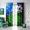 MUZHILI Fußball-Kindervorhänge, Verdunkelung für Kinderzimmer, mit Ösen, wärmeisoliert, Raumverdunkelungsvorhänge für Kinderzimmer, Wohnzimmer, Schlafzimmer, Set mit 2 Paneelen (B 75 cm x T 166 cm)