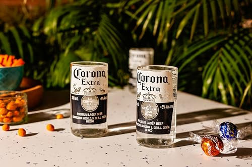 GoGiftid Upcycled Glasses – 250ml Handcrafted Tumbler Created Using Corona Beer Bottle | Eco-Friendly Glassware | Sustainable Drinkware for Beer Juice Cocktails & Water (Pack of 2)