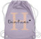 Turnbeutel Rucksack - Anfangsbuchstabe personalisiert mit Name I Buchstaben Geschenk Initialen - Unisize - Pastell Lila - sportbeutel schule schulkind beutel buchstabe stoffrucksack stoffbeutel kita