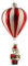 MARELIDA Weihnachtsbaumschmuck Ballon mit Weihnachtsmann - Glas - inkl. Aufhänger - H: 15cm - rot, weiß