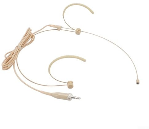 RANRAO Headset Microphone, Double Over Ear-Earset Headworn Mic, Double Earhook Headset Mic Headworn Microphone For Sennheiser Wireless Beige