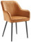 SONGMICS Esszimmerstuhl, Küchenstuhl, Sessel, Samt, Polsterstuhl mit Armlehnen, Loungesessel, bis 120 kg belastbar, Metallbeine, für Esszimmer, Küche, karamellbraun-tintenschwarz LDC087K01