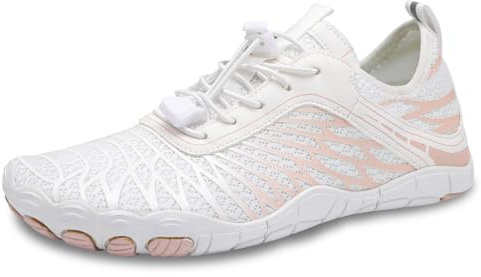 MIEHUIAI Chaussures Aquatiques Homme Femme Chaussures d'eau Léger Respirant Chaussures Pieds Nus Séchage Rapide Antidérapant Surf Chaussures de Nager Plongée(8305 Blanc,37EU)