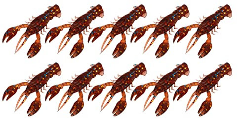 10 pezzi di esca morbida da pesca, set di esche morbide in silicone artificiale, esca per aragoste, gamberetti, aragosta, esca artificiale, esche morbide per acqua salata e (Un pacchetto da dieci)
