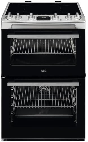 AEG 5000 Series SurroundCook Cooker with Induction Hob CIX6540ACM, Capacity 77/39L, Double Cavity Electric, Catalytic Self-Cleaning Oven, Grill Function, Heat Indicators, Cooling Fan, 894x600x600 mm