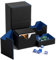 Robuste Doppeldeck-Box mit Würfeltablett – MTG Deck Box Commander Friendly – Schützt über 200 doppelhültige Karten – entworfen für MTG Commander Deck Box mit seitlichen Kartenablagen (blaue