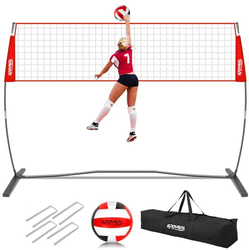 12 FT Portable Volleyball Net, Freestanding, Adjustable Height