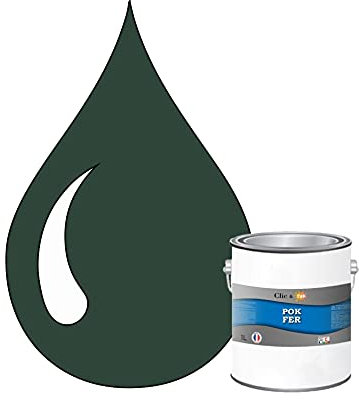 POK Peinture fer antirouille - Laque extérieure Semi-Brillante FER - 1L - RAL 6005 Vert mousse