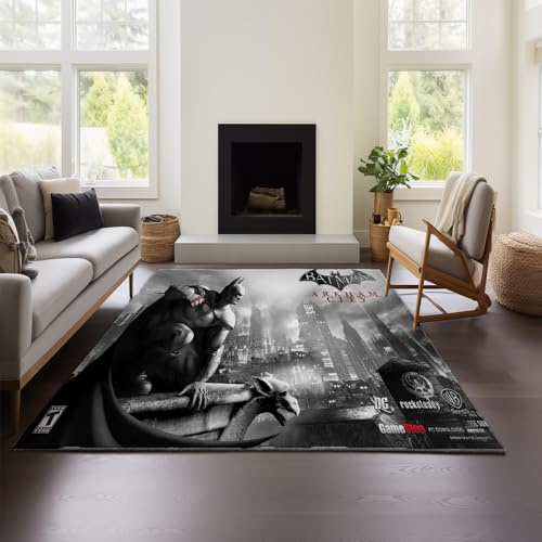 MeeTe Batman Arkham City Teppich – Unverzichtbare Fußmatte Für Jugendzimmer, Geeignet Für Schlafzimmer, E-Sport-Räume Und Gaming-Zimmer Für Jungen (BT 03,160x240 cm)