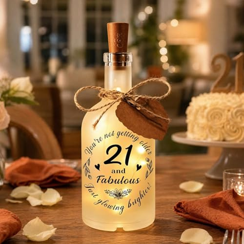 CECOMBINE 21st Birthday Gifts for Girl, LED Bottle Decorative Light, 21st Birthday Gifts for Girls, 21st Birthday Decorations for Friends Daughter Son Sister Granddaughter