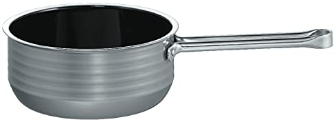 Silit Vision Stielkasserolle 16cm ohne Deckel, Kochtopf klein 1,3l, Milchtopf Induktion, Silargan Funktionskeramik, grau