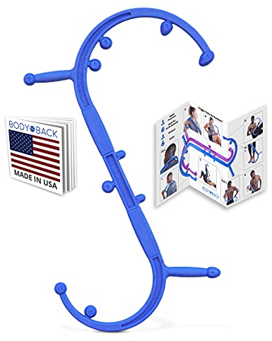 Body Back Buddy, handgehalten massagestab & Triggerpunktschieber | Druck & triggerpunkt massagegerät zur Schmerzlinderung | Doppelte Haken für Rücken, Schulter & Nackenmassage | Manuelles Massagegerät