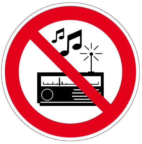 Verbotsschild Laute Musik und Lärm verboten aus Kunststoff - in verschiedenen Größen erhältlich