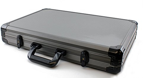 Versa Games 1000pc Deluxe Poker Chip Case in Gray Color - Reinforced, Strong, Sturdy Design