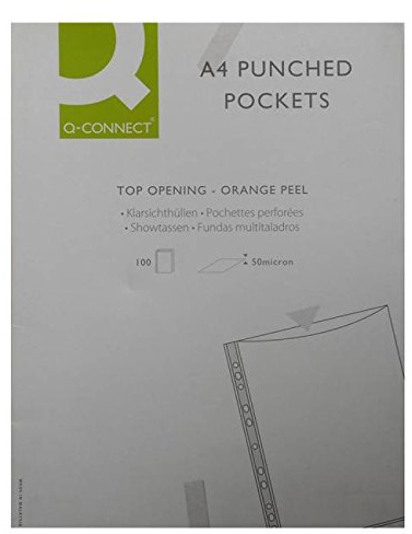 Q-Connect Punched Pocket A4 50 micron