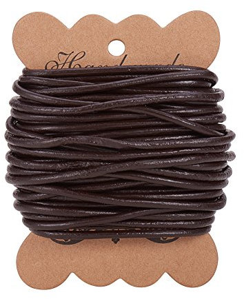PandaHall Elite runde Leather Cord, Cowhide DIY Schmuck Material Leder Wrap Halskette CoconutBrown