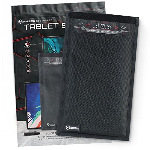 Mission Darkness Faraday-Tasche ohne Fenster für Tablets // Geräteabschirmung für Strafverfolgung und Militär, Privatsphäre von Führungskräften, Anti-Hacking, Reise- und Datensicherheit