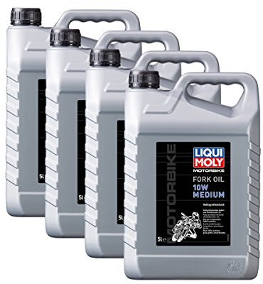 4 x Liqui Moly 1606 Motore Bike Fork Oil 10 W Medium / Moto Forcella (5L