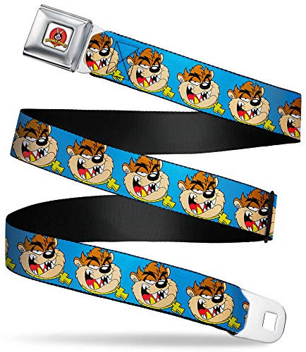 Buckle-Down Herren Sicherheitsgurt Tasmanian Devil Taz Kids, Hip Hop Expression Blue, 2,5 cm breit, 20-36 Zoll, Gürtel Herren, Gürtel, mehrfarbig, 1.5 Wide - 24-38 Inches in Length