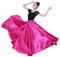 Baisdan Satin-Rock Bauchtanz Kostüm Festival Maxi Full Long Swing Rock, rose pink, Einheitsgröße