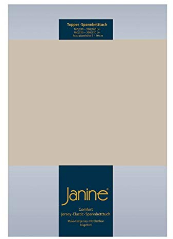 Janine Design Elastic-Jersey Spannbetttuch (für Box-Spring Betten) Topper 5001 Farbe naturell Größe 200x200 cm