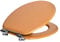 Harbour Housewares Soft Close Toilet Seat - Beech - Pack of 1 - Oval-Shaped Wooden Toilet Seat Antibacterial Loo Lid with Universal Chrome Hinges, Fixings & Fittings