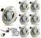 HiBay LED-Einbauleuchten, GU10, 5 W, gebürstetes Chrom, Küchenstrahler, schwenkbar, rund, 240 V, warmweiß, energiesparend, 6 Stück
