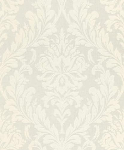 Casa Padrino Barock Textiltapete Weiß 10,05 x 0,53 m - Wohnzimmer Tapete - Deko Accessoires im Barockstil