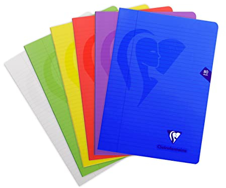 Clairefontaine 303125C Heft Mimesys DIN A4, 21 x 29,7cm, 40 Blatt, liniert mit Rand, 1 Stück, farbig sortiert