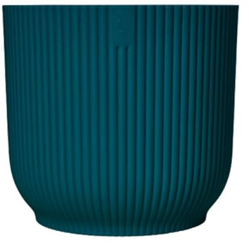 Elho Vibes Fold Round 16 -Vaso per Piante da Interno - Ø 16.1 x H 14.8 cm - Blu/Deep Blue