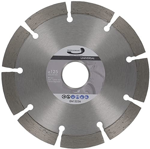 PRODIAMANT Diamant Trennscheibe 125 x 22,2 mm 10mm Profi universal Segment Beton, Stein, Pflaster, Ziegel für Winkelschleifer
