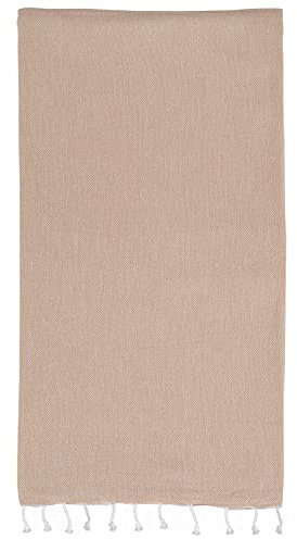 AYSIBOO Strandtuch aus 100% Baumwolle 180 x 95 cm I tradionelles Hamamtuch I Saunatuch I Ideal f?r Sauna Strand Fitness Yoga Sport Hamam I Pestemal Fouta Towel - beige Uni